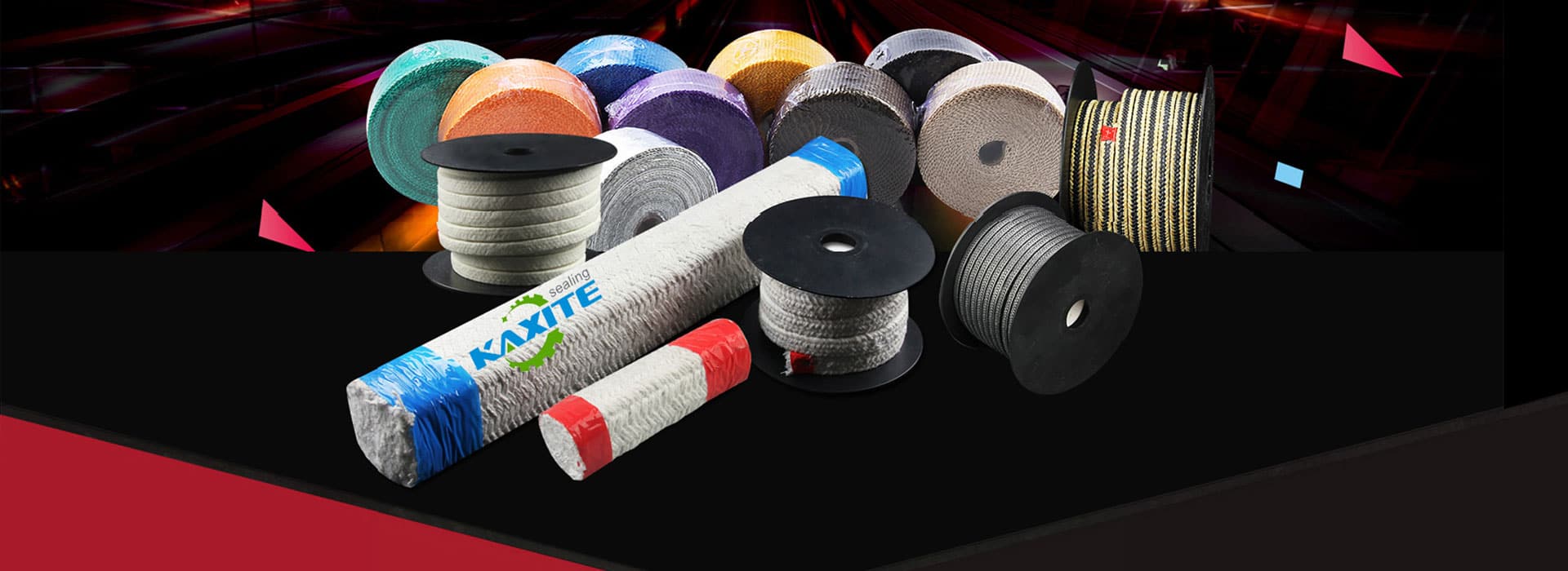 กราไฟท์แบบถักและบรรจุภัณฑ์ PTFE สำหรับการซีลก้านวาล์ว
